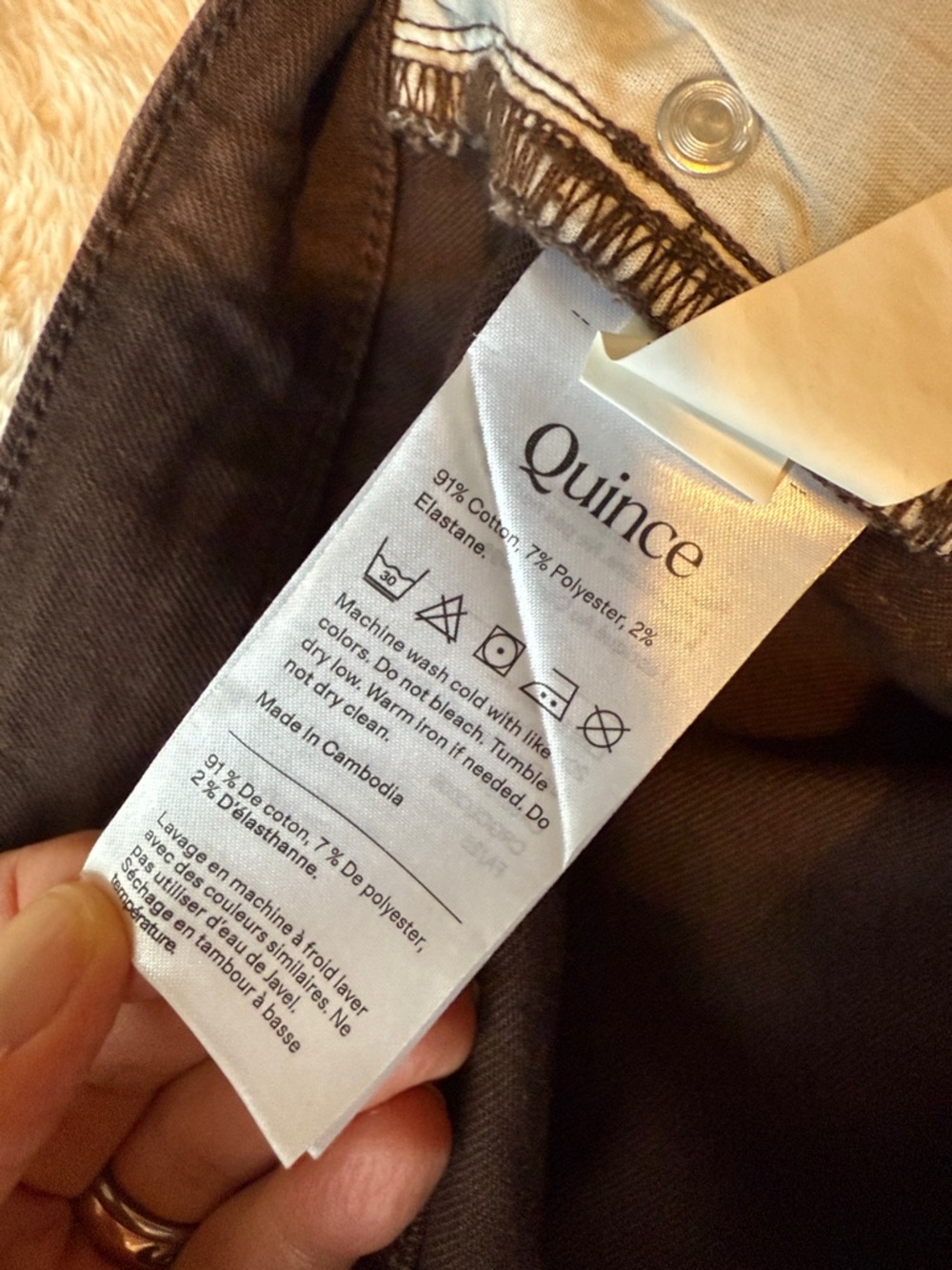 Quince, Women’s Bella Stretch Wide Leg Jeans in Coffee Brown, Size 30 - Picture 3 of 4